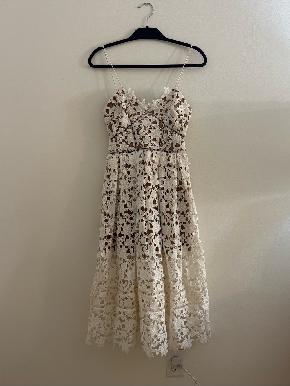 SELF-PORTRAIT Size 2 Azalea Lace Midi Dress
